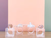 Set of Four Shell Lucite Napkin Rings