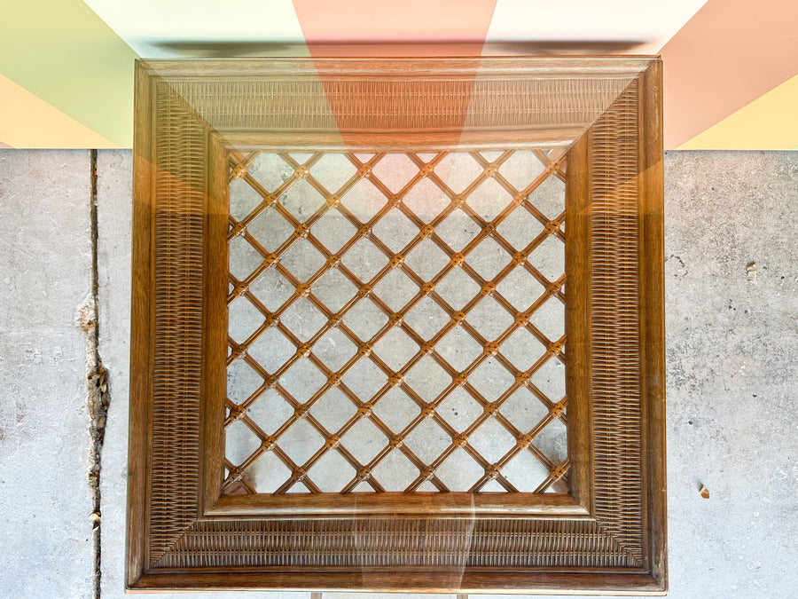 Lattice Rattan Game Table and Chairs
