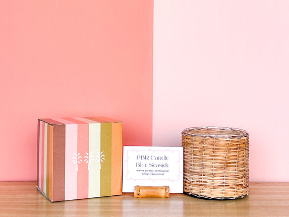 Palm Beach Regency Woven Candle - Blue Seaside