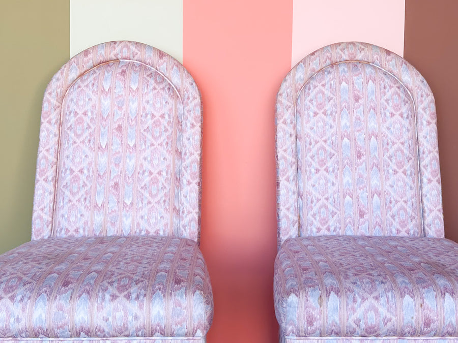 Pair of Upholstered Parsons Style Side Chairs
