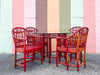 Brighton Style Red Rattan Dining Set