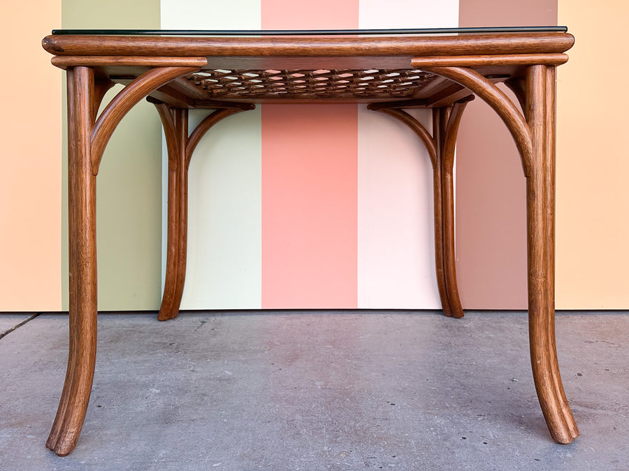 Lattice Rattan Game Table and Chairs