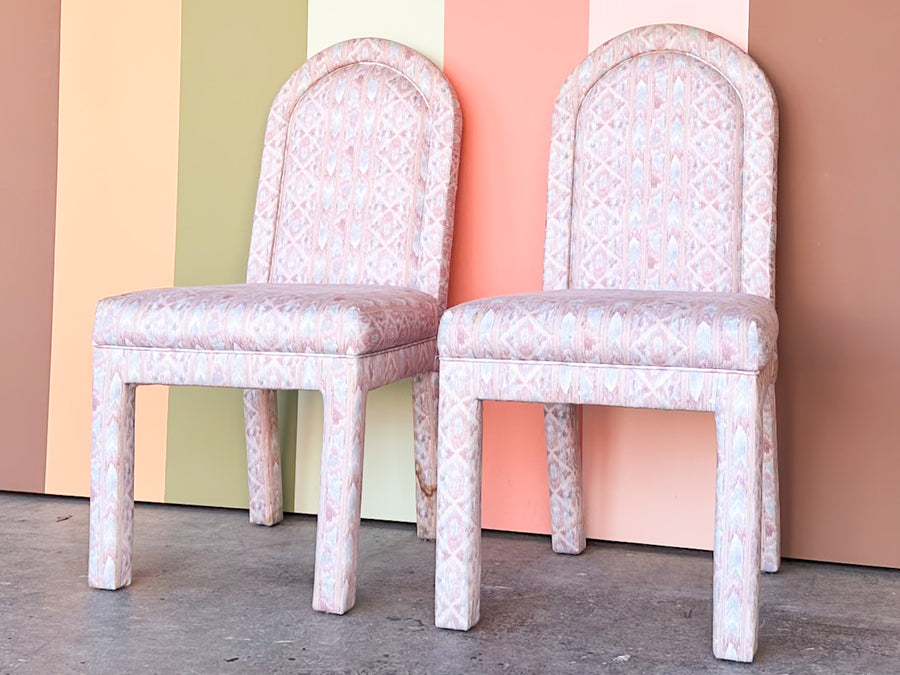 Pair of Upholstered Parsons Style Side Chairs