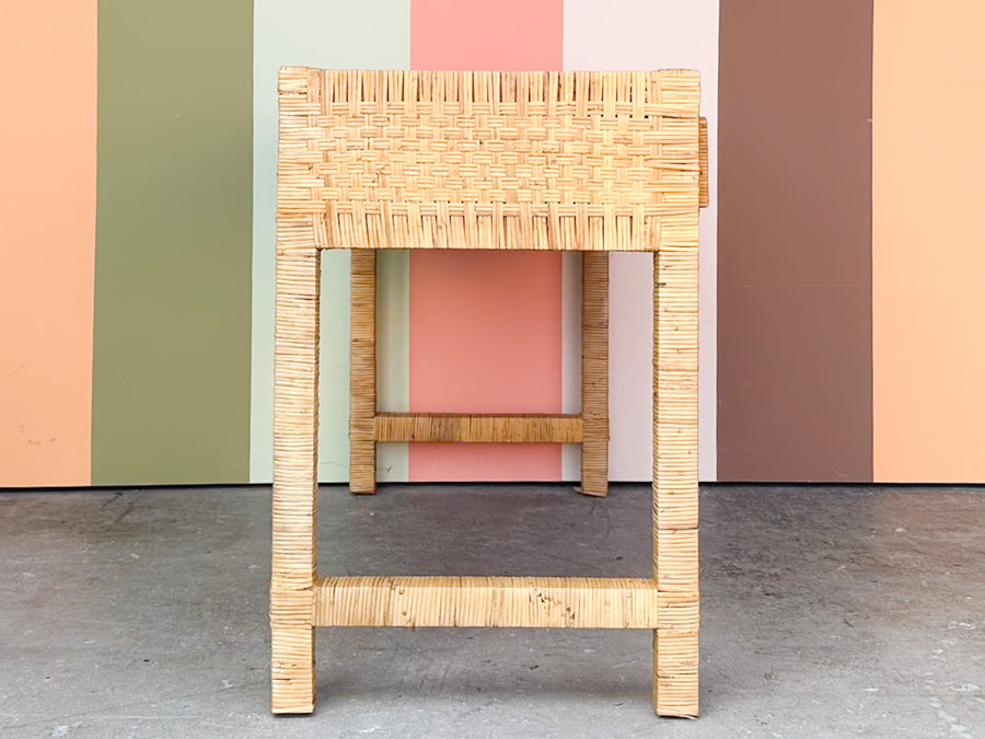 Coastal Rattan Wrapped Desk