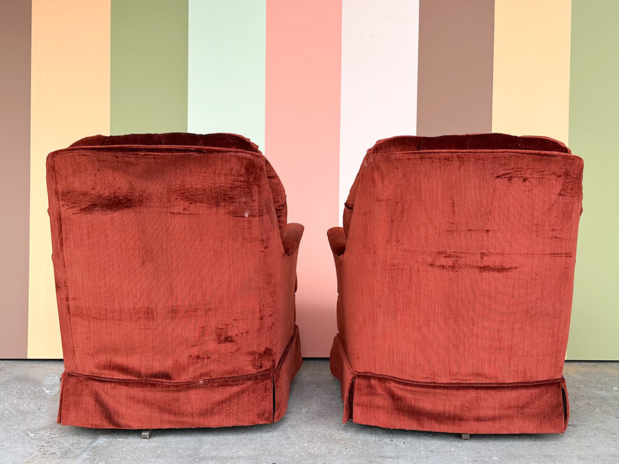 Pair of Fall Vibes Upholstered Swivel Chairs
