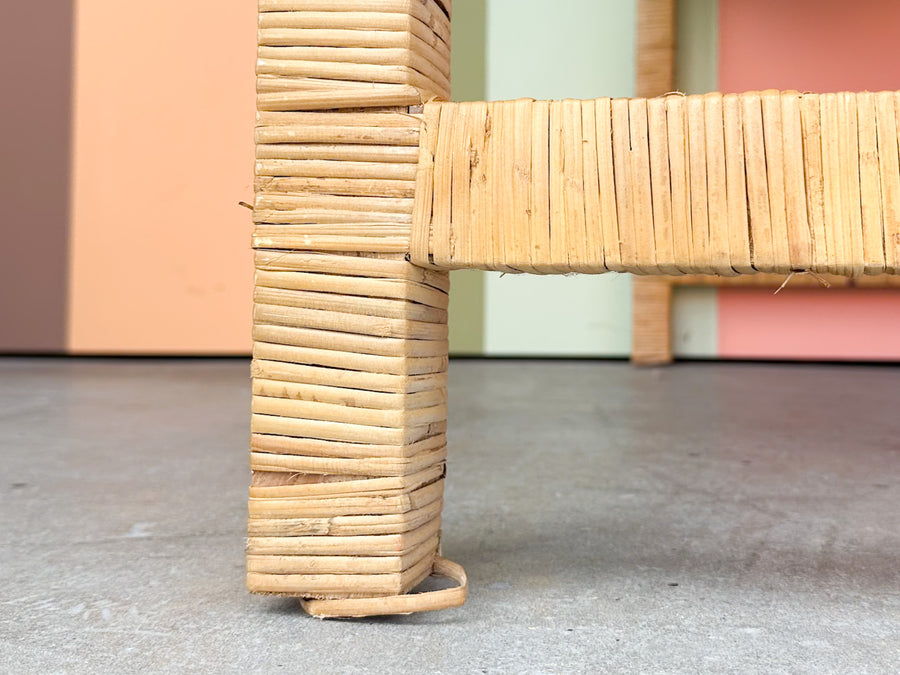 Coastal Rattan Wrapped Desk