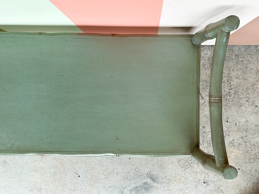 Olive Rattan Chippendale Bench