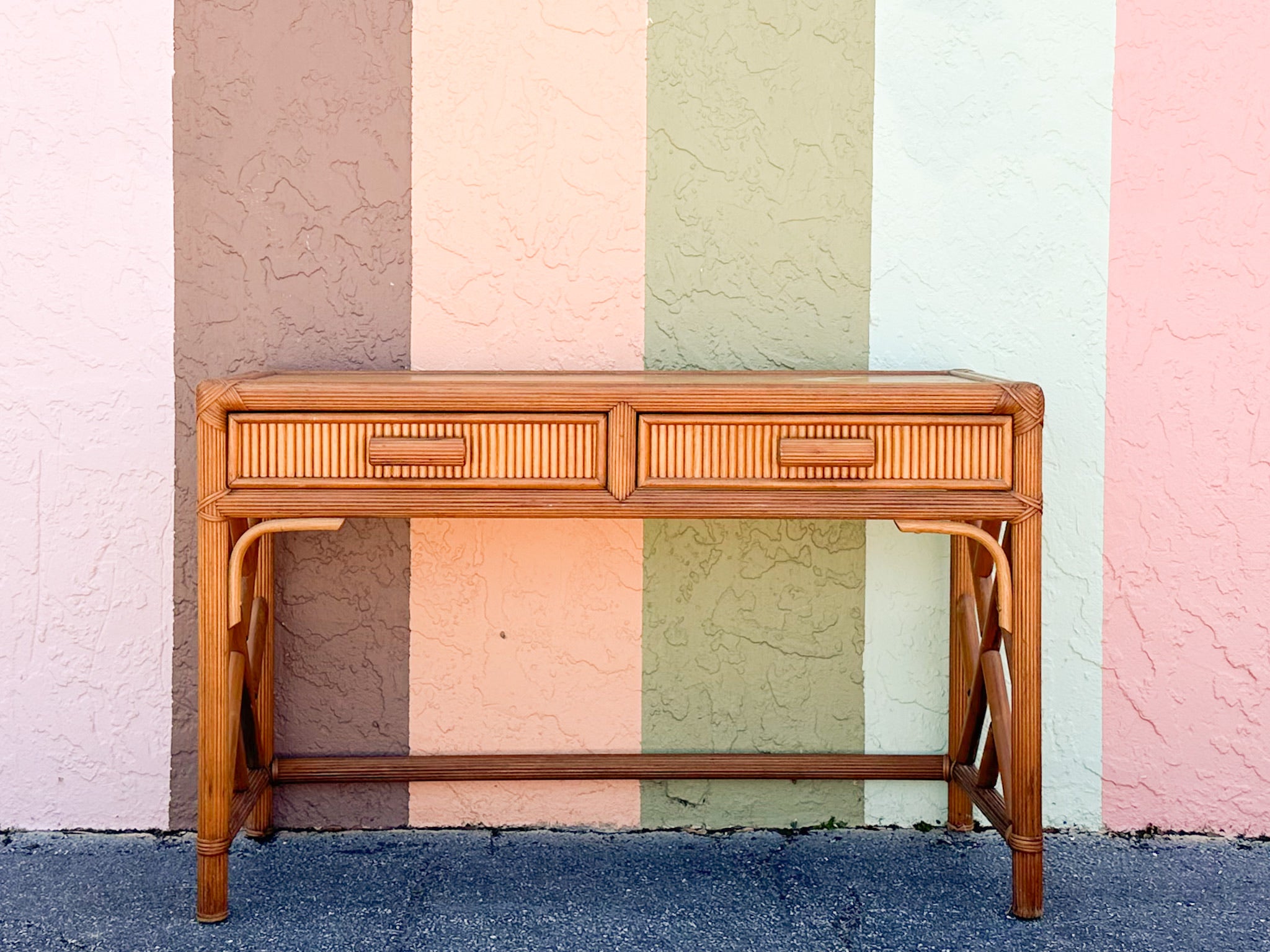 Split Reed Desk Palm Beach Regency