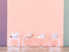 Set of Four Shell Lucite Napkin Rings