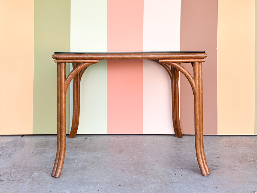 Lattice Rattan Game Table and Chairs