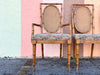 Set of Four Faux Bamboo and Cane Dining Chairs