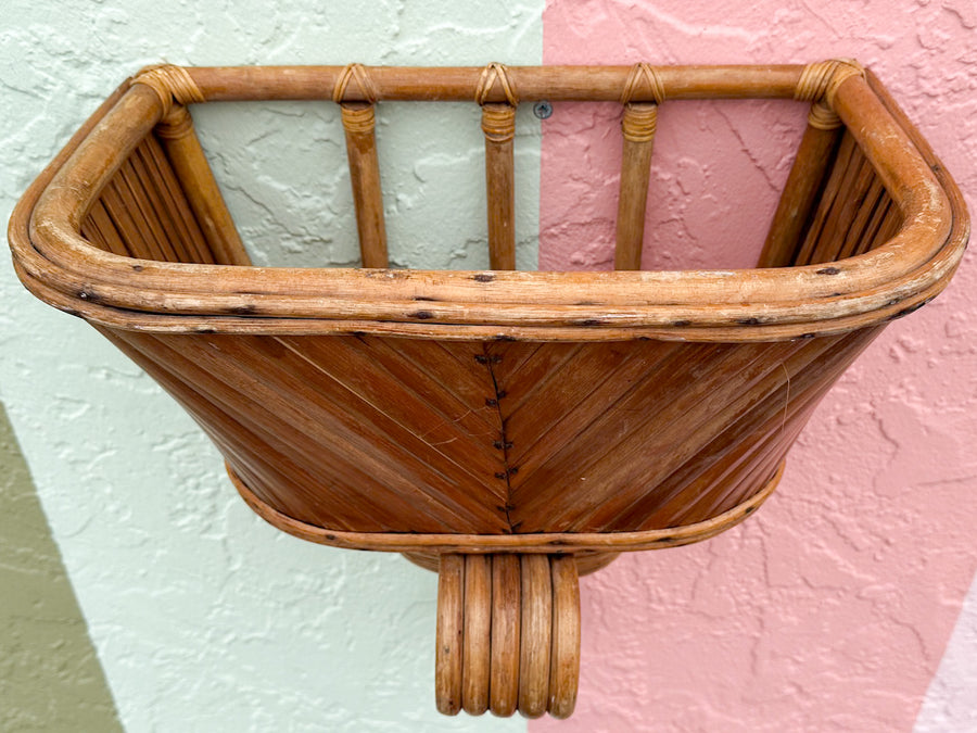 Old Florida Rattan Wall Planter