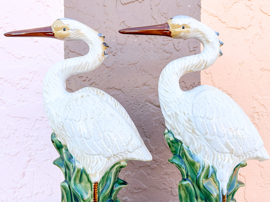 Pair of Ceramic Heron