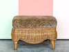 Petite Leopard Print Wicker Ottoman