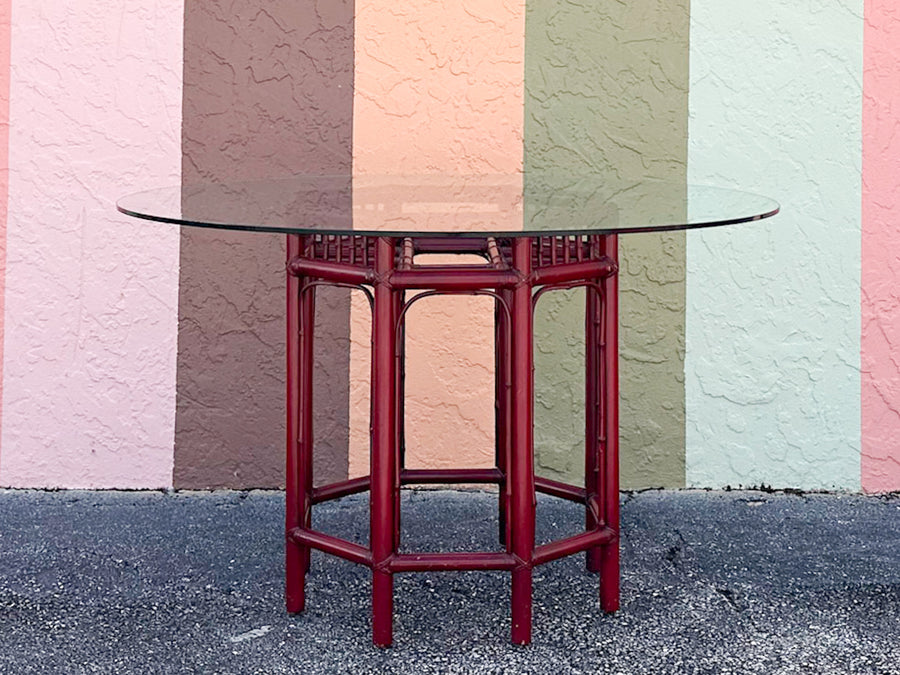 Brighton Style Red Rattan Dining Set