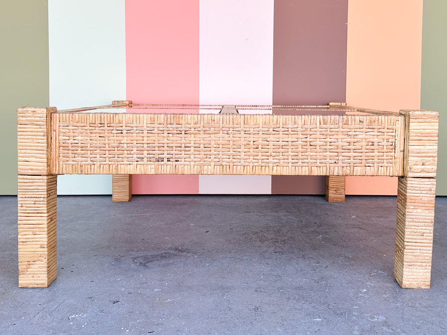 Baldwin Style Rattan Wrapped Coffee Table