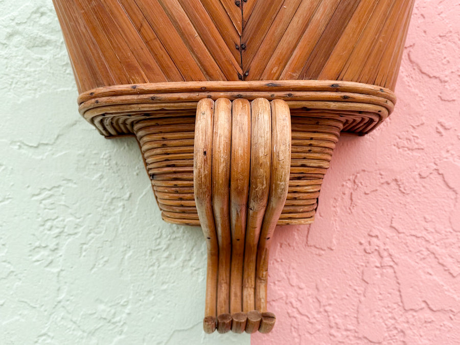 Old Florida Rattan Wall Planter