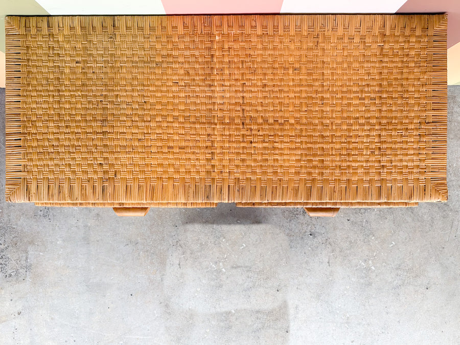 Coastal Rattan Wrapped Desk