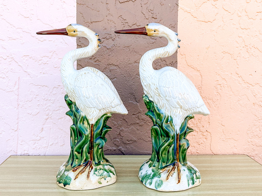 Pair of Ceramic Heron