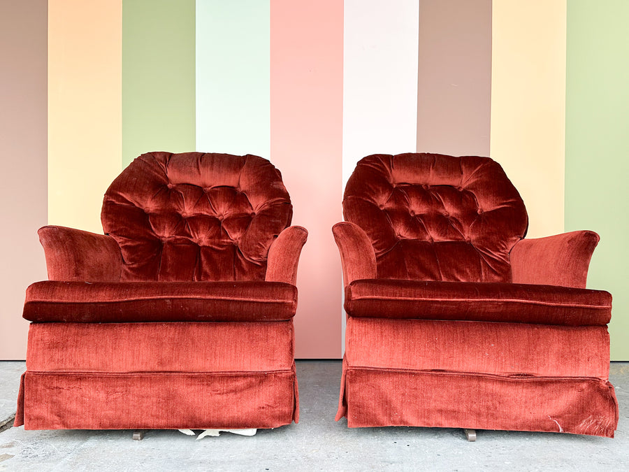 Pair of Fall Vibes Upholstered Swivel Chairs