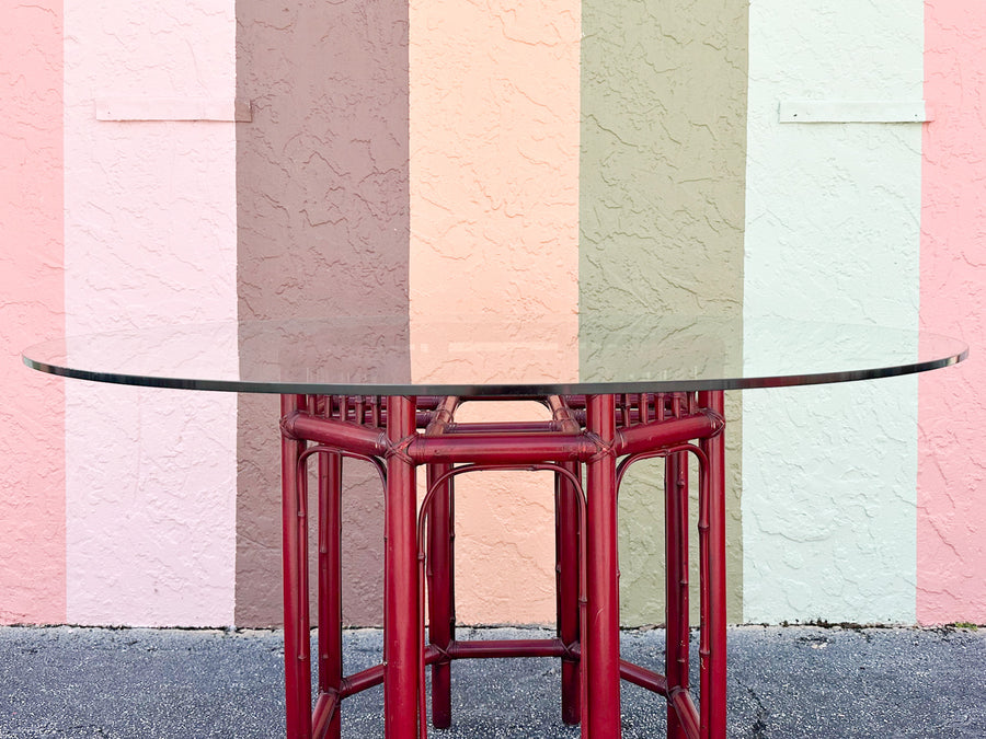 Brighton Style Red Rattan Dining Set