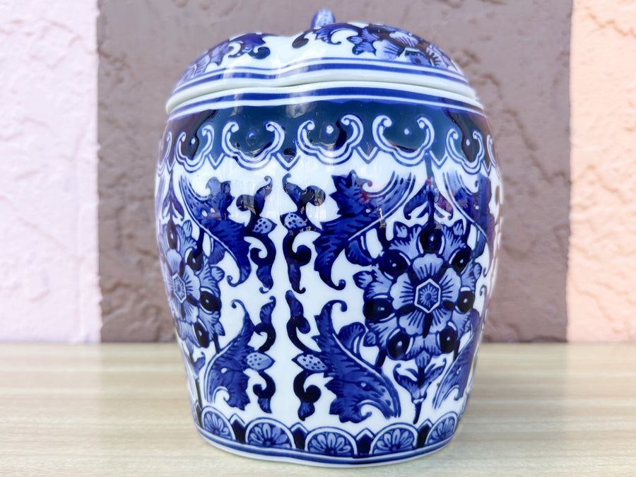 Blue and White Pumpkin Jar