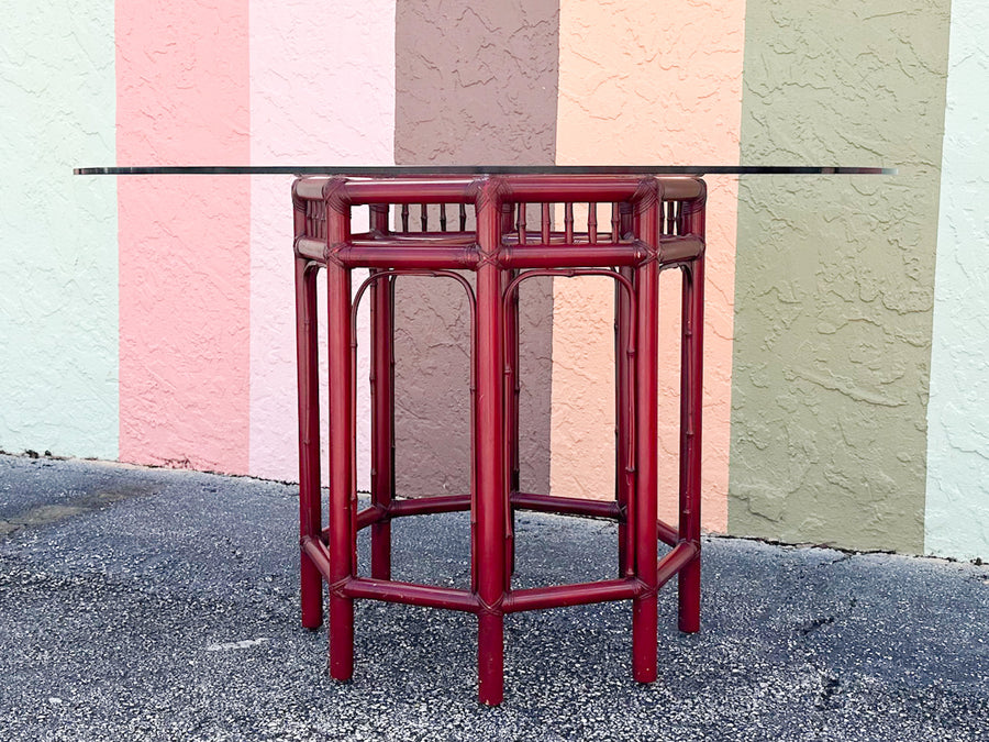 Brighton Style Red Rattan Dining Set