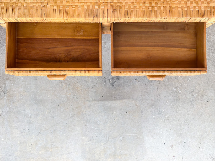 Coastal Rattan Wrapped Desk