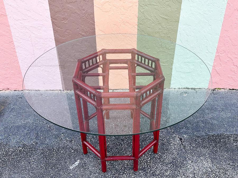 Brighton Style Red Rattan Dining Set