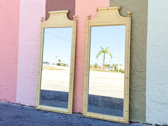 Pair of Faux Bamboo Pagoda Mirrors