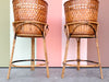 Pair of Rattan Plant Stands