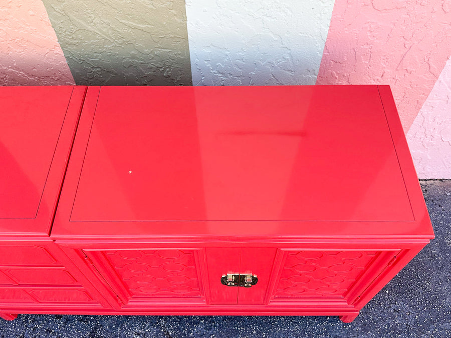Extra Long Coral Fretwork Credenza