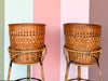 Pair of Rattan Plant Stands