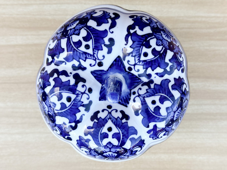 Blue and White Pumpkin Jar