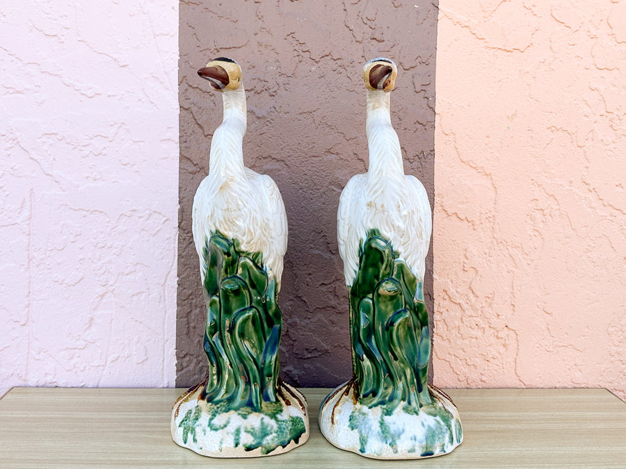 Pair of Ceramic Heron