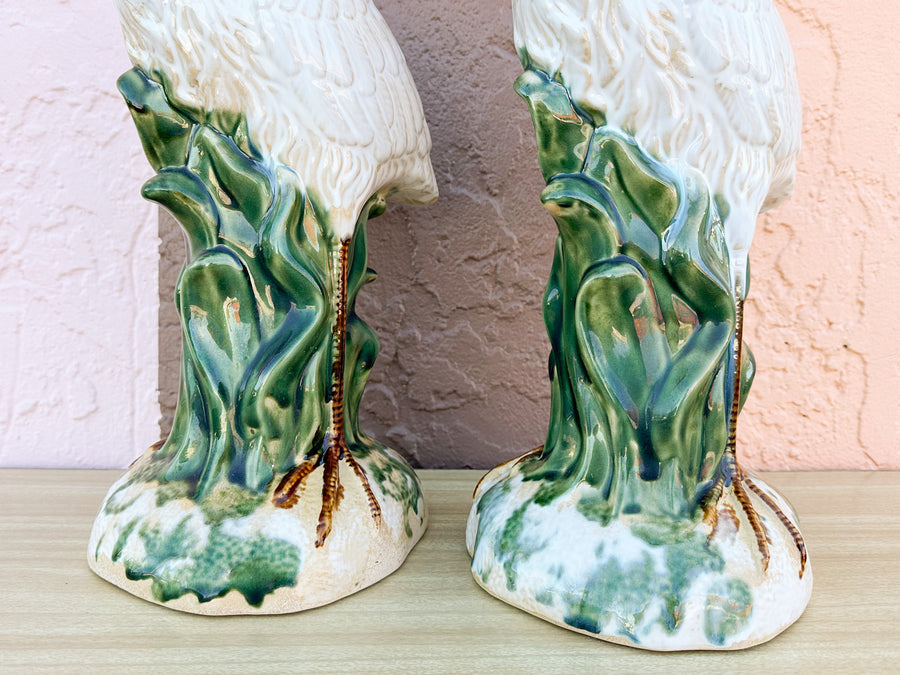 Pair of Ceramic Heron