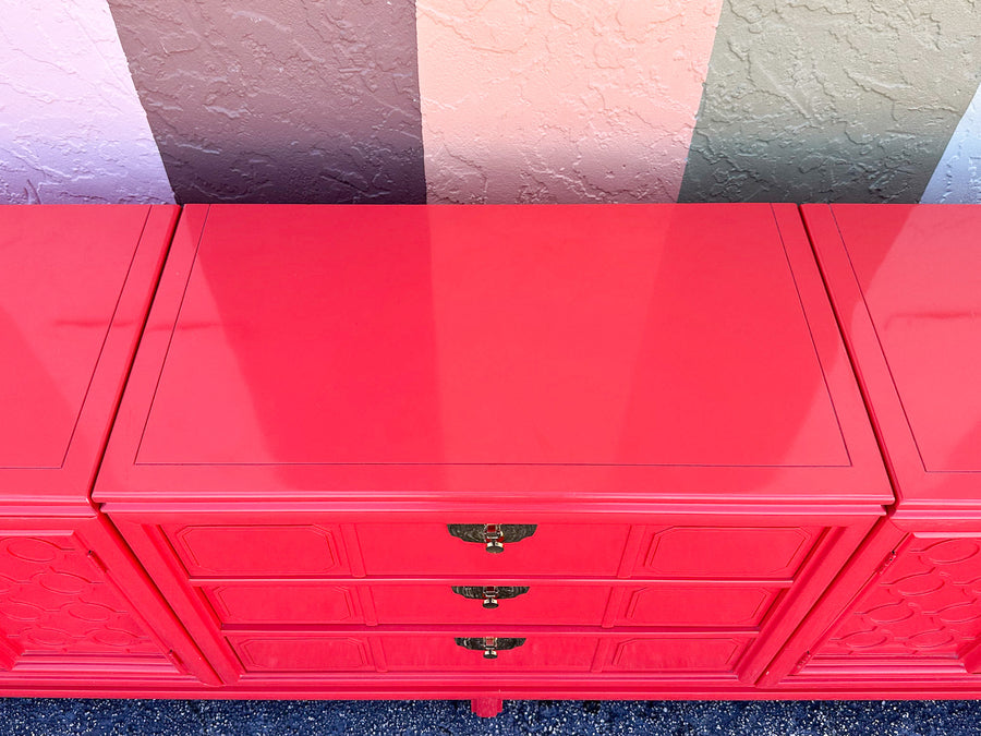 Extra Long Coral Fretwork Credenza