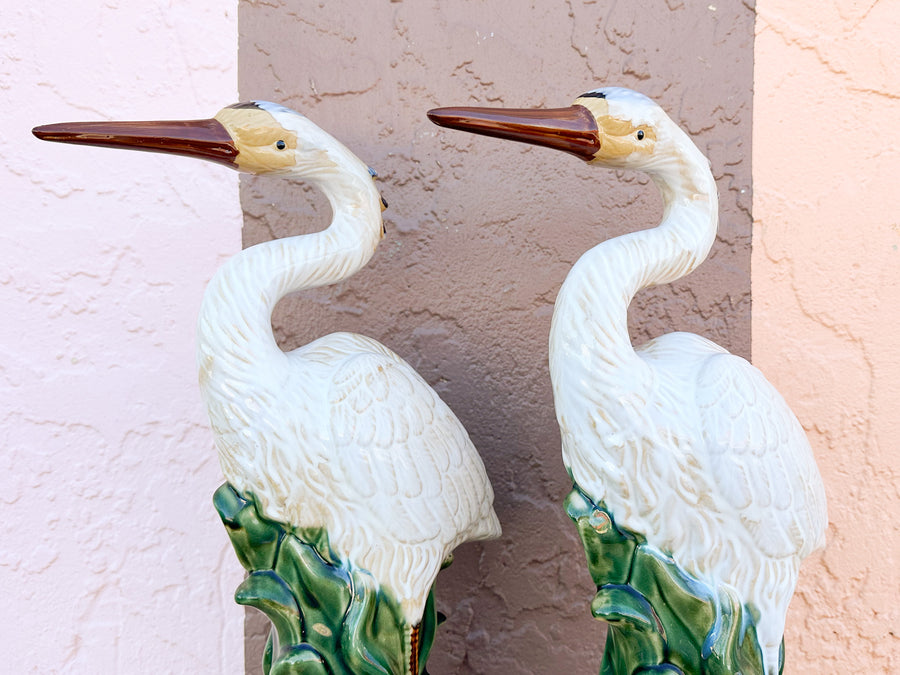 Pair of Ceramic Heron