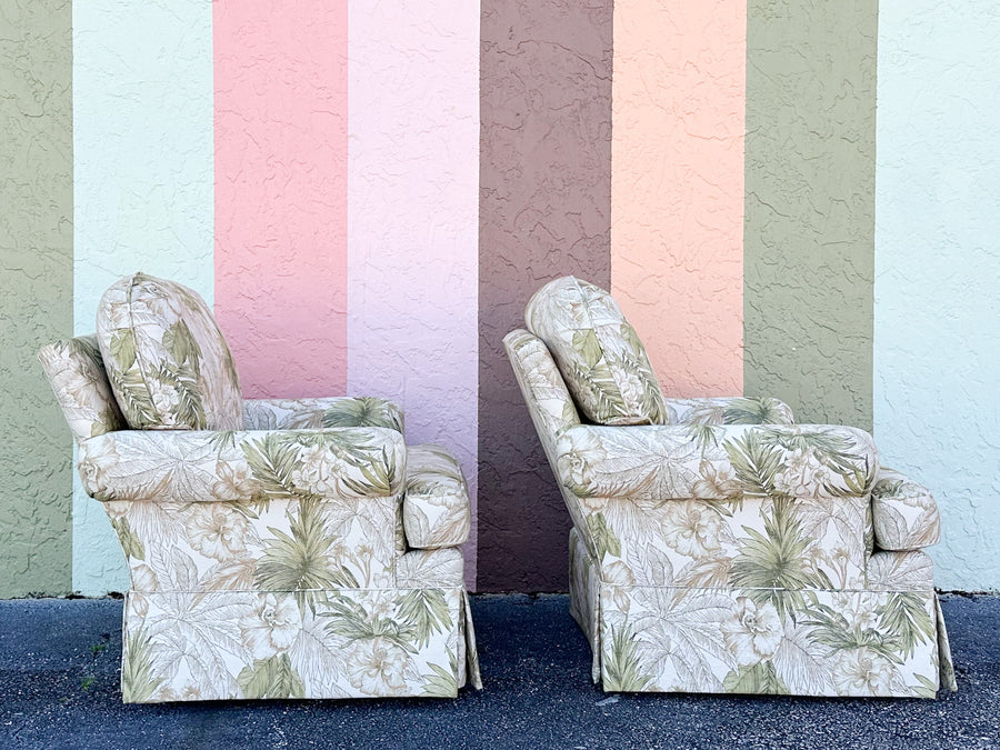 Pair of Tropical Upholstered Chairs