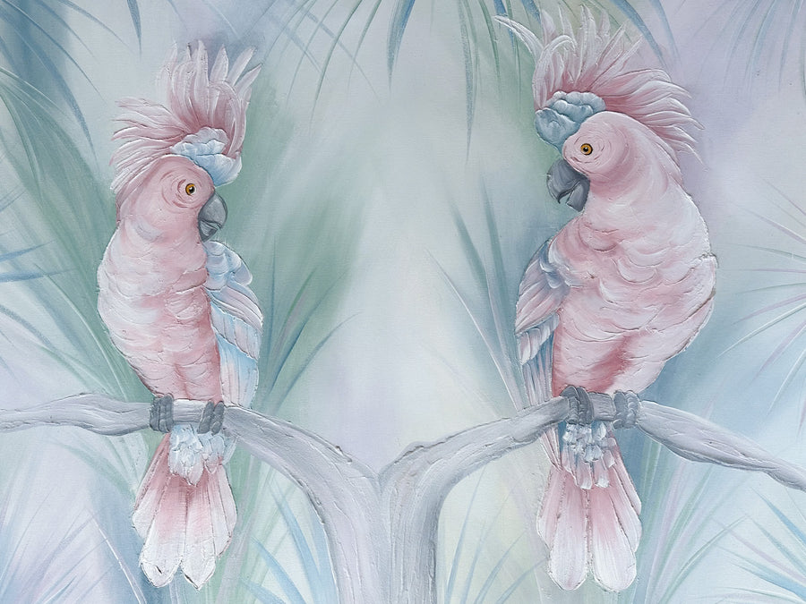 Pair of Pink Cockatoos Original Art