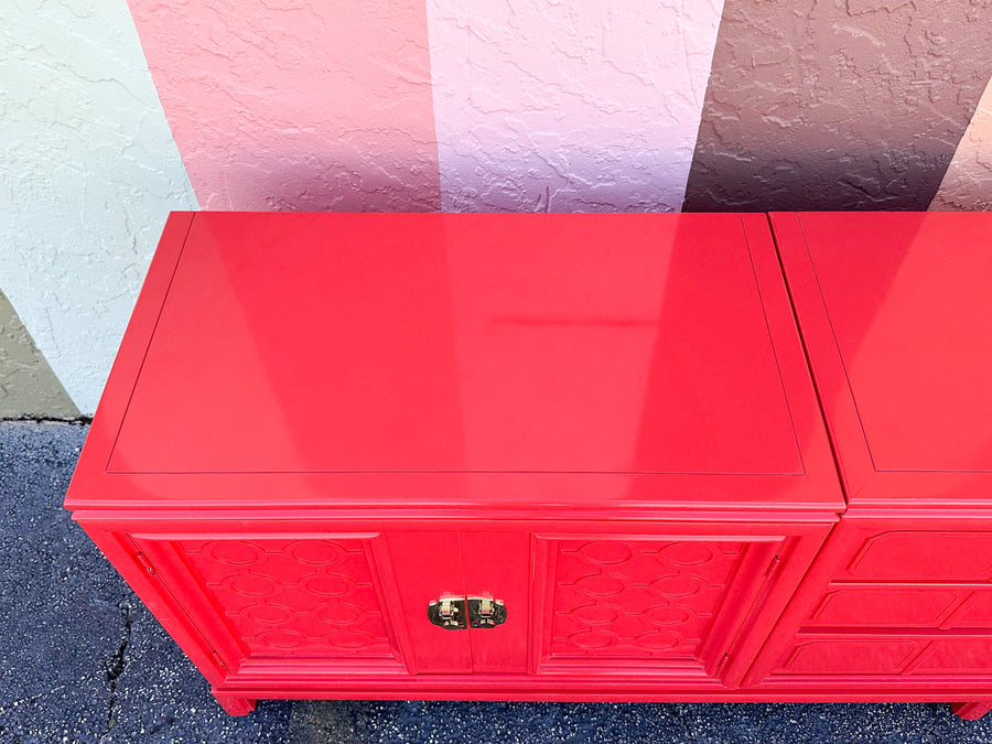 Extra Long Coral Fretwork Credenza