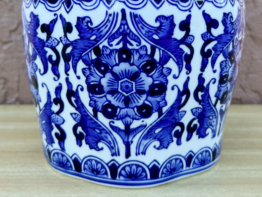 Blue and White Pumpkin Jar