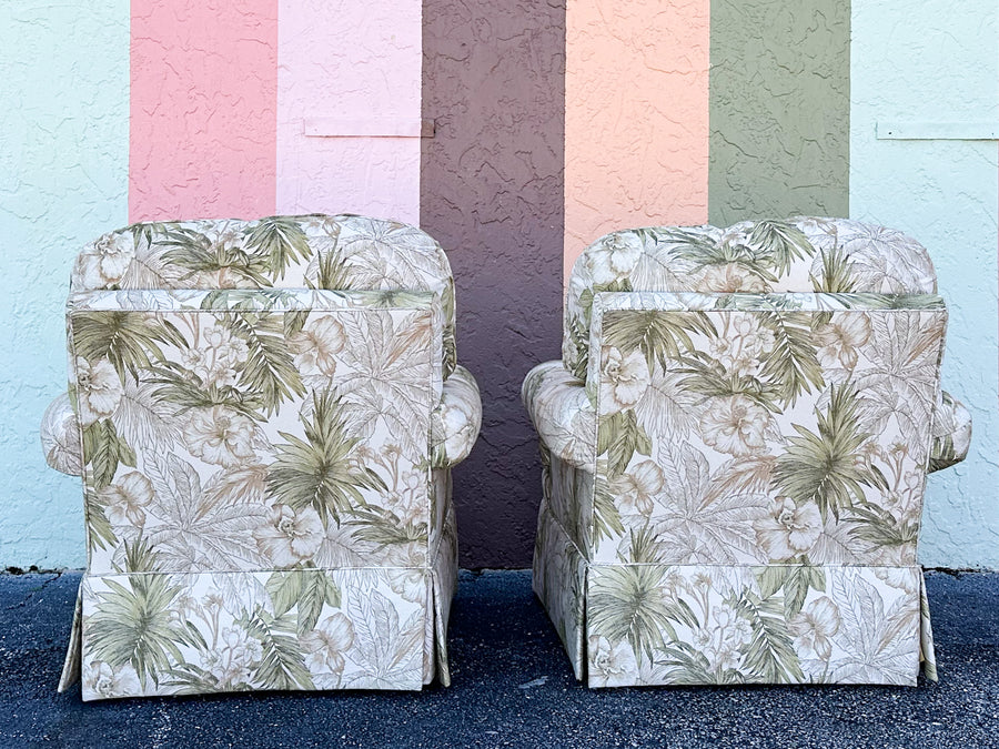 Pair of Tropical Upholstered Chairs