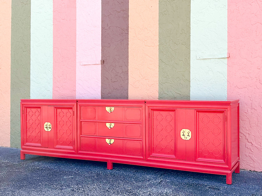 Extra Long Coral Fretwork Credenza