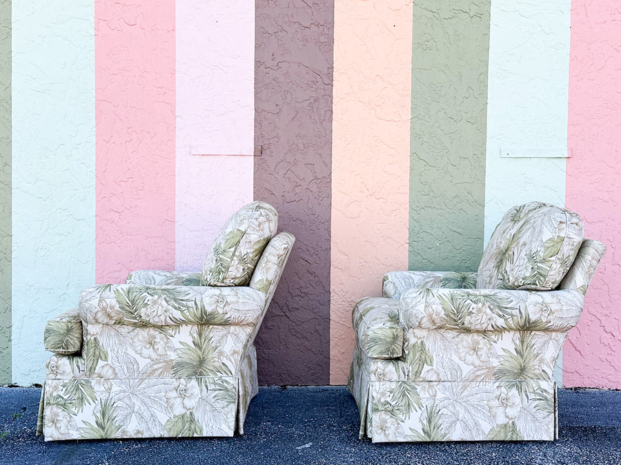 Pair of Tropical Upholstered Chairs