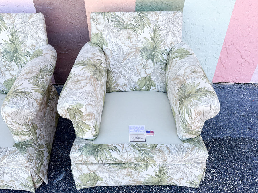 Pair of Tropical Upholstered Chairs