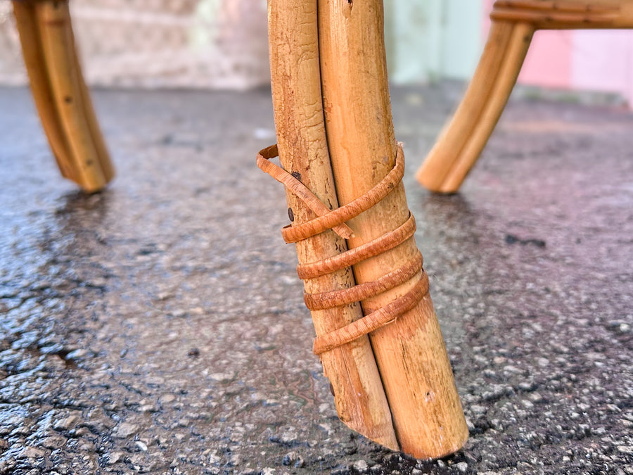 Pair of High Back Rattan Chairs