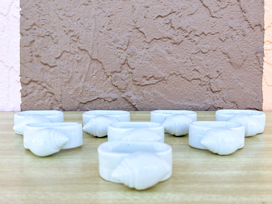 Set of Eight Conch Shell Napkin Rings