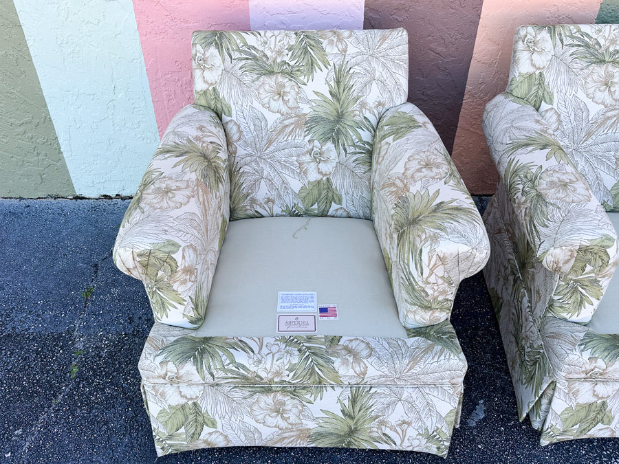Pair of Tropical Upholstered Chairs