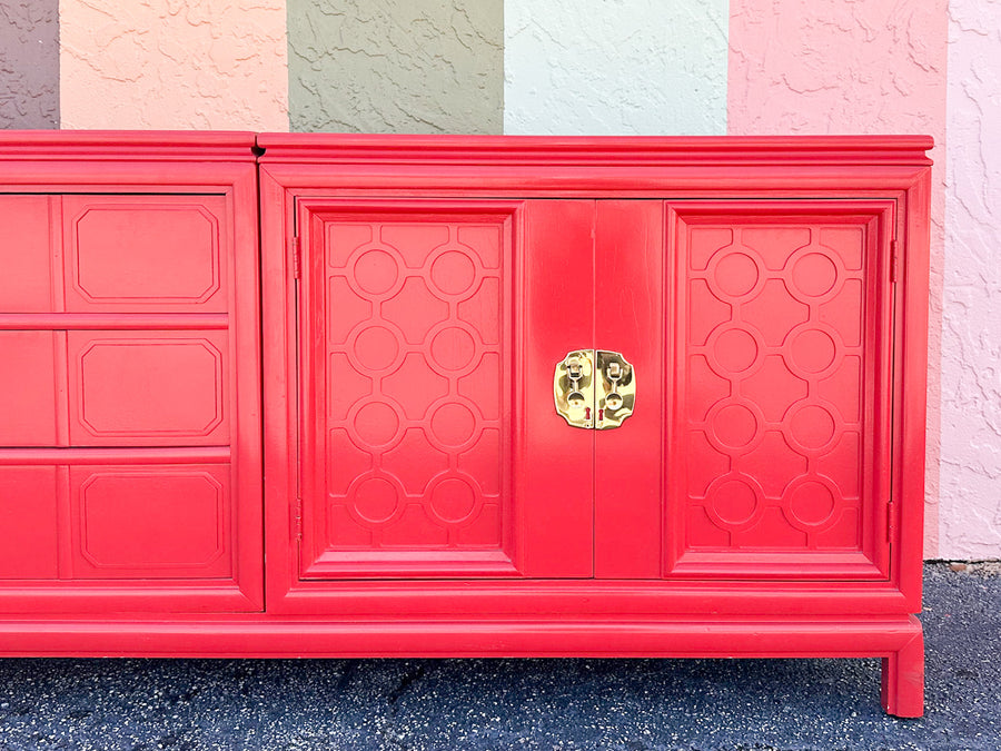 Extra Long Coral Fretwork Credenza